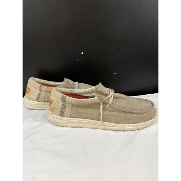 Hey Dude Wally Linen Men\'s Beige Slip-on Shoes Size 11 SKU 6153 main image 9